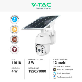 VT-11024-WIFI Telecamera di Sorveglianza PTZ Bianca V-Tac
