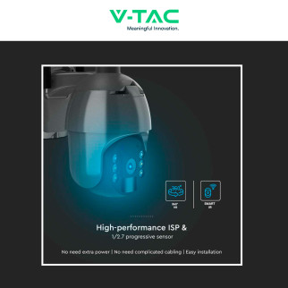 VT-11024-WIFI Telecamera di Sorveglianza PTZ Nera V-Tac