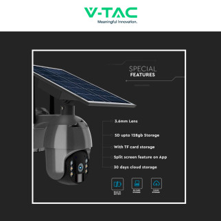 VT-11024-WIFI Telecamera di Sorveglianza PTZ Nera V-Tac
