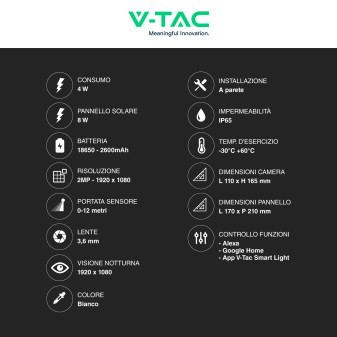 VT-11024-4G Telecamera di Sorveglianza PTZ Bianca V-Tac