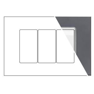 MAPAM Placca Vetro JOY 3P Grigio - mod. 5003BL-3 - Compatibile con BTicino MATIX