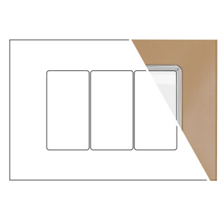 MAPAM Placca Vetro JOY 3P Oro - mod. 5003BL-4 - Compatibile con BTicino MATIX