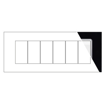 MAPAM Placca Vetro JOY 6P Nero - mod. 5006BL-2 - Compatibile con BTicino MATIX