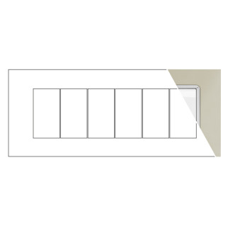 MAPAM Placca Vetro JOY 6P Champagne - mod. 5006BL-5 - Compatibile con BTicino MATIX