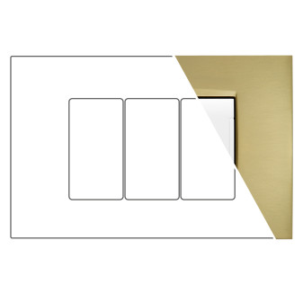 MAPAM Placca Metallo VIP 3P Oro Spazzolato - mod. CBM7003-7 - Compatibile con BTicino AIR