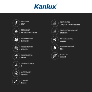 Aspiratore da Canale con Timer di Spegnimento Kanlux Cyklon