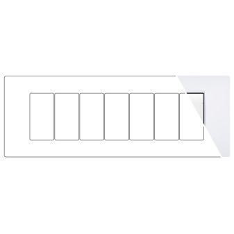 MAPAM Placca Metallo VIP 7P Bianco - mod. CBM7007-1 - Compatibile con BTicino AIR