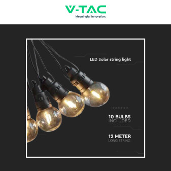 VT-70512 Catenaria con Pannello Solare 12 Metri IP44 V-Tac