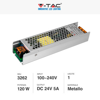VT-24120 Alimentatore Tensione Costante 120W LED 24V V-Tac