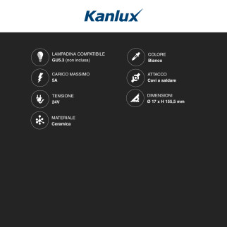 HLDR-GU5.3 Portalampada Ceramica Lampadine GU5.3 Kanlux