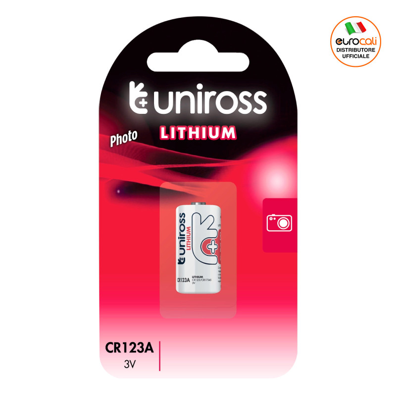 Batteria CR123A/CR123/CR17345 3V Litio Lithium Photo Uniross