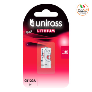 Batteria CR123A/CR123/CR17345 3V Litio Lithium Photo Uniross