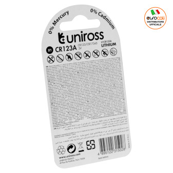 Batteria CR123A/CR123/CR17345 3V Litio Lithium Photo Uniross