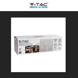 VT-713 Catena per 15 Lampadine LED E27 IP65 Bianca V-Tac