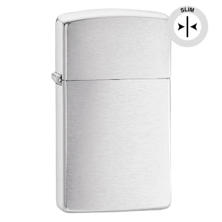 Accendino Zippo Slim mod. 1600 Brushed Chrome Antivento