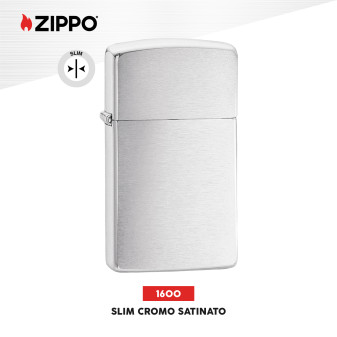 Accendino Zippo Slim mod. 1600 Brushed Chrome Antivento
