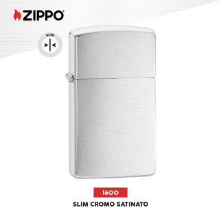 Accendino Zippo Slim mod. 1600 Brushed Chrome Antivento