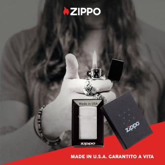 Accendino Zippo Slim mod. 1600 Brushed Chrome Antivento