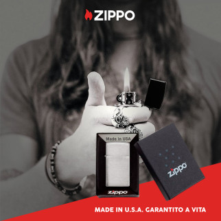 Accendino Zippo Slim mod. 1600 Brushed Chrome Antivento