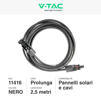 Cavo Prolunga 2.5m per Collegamento di Pannelli Solari V-Tac