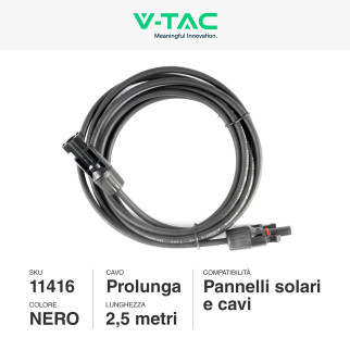 Cavo Prolunga 2.5m per Collegamento di Pannelli Solari V-Tac