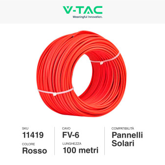 Cavo FV-6 Rosso per Pannelli Solari Fotovoltaici V-Tac