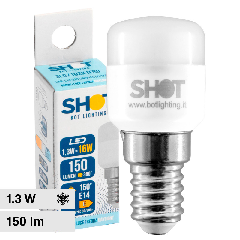 Lampadina LED E14 1.3W per Frigoriferi Bot Lighting Shot