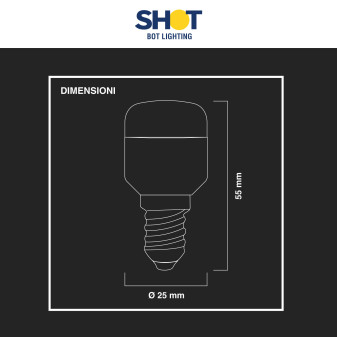 Lampadina LED E14 1.3W per Frigoriferi Bot Lighting Shot