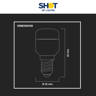 Lampadina LED E14 1.3W per Frigoriferi Bot Lighting Shot