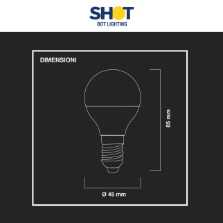 Lampadina LED E14 7.2W MiniGlobo P45 Bot Lighting Shot