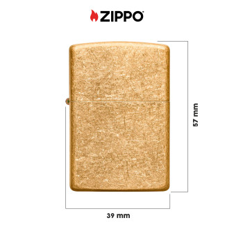 Accendino Zippo 49477 Tumbled Brass Ricaricabile Antivento