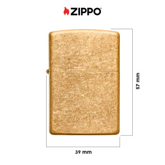 Accendino Zippo 49477 Tumbled Brass Ricaricabile Antivento