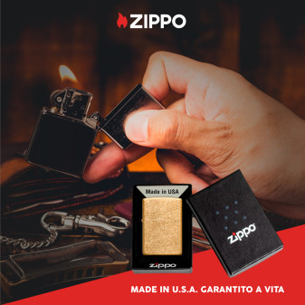 Accendino Zippo 49477 Tumbled Brass Ricaricabile Antivento