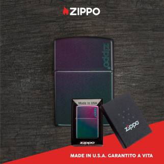 Accendino Zippo 49146ZL Iridescent Zippo Logo Ricaricabile