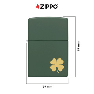 Accendino Zippo mod. 49796 Four Leaf Clover Antivento