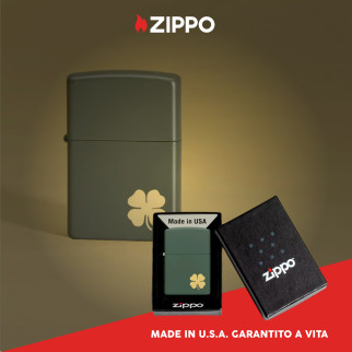 Accendino Zippo mod. 49796 Four Leaf Clover Antivento