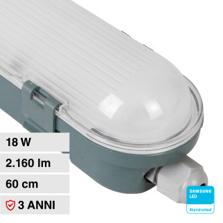 VT-60018 Tubo LED Plafoniera 18W Samsung SMD IP65 V-Tac
