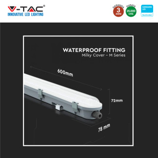 VT-60018 Tubo LED Plafoniera 18W Samsung SMD IP65 V-Tac