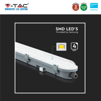 VT-60018 Tubo LED Plafoniera 18W Samsung SMD IP65 V-Tac