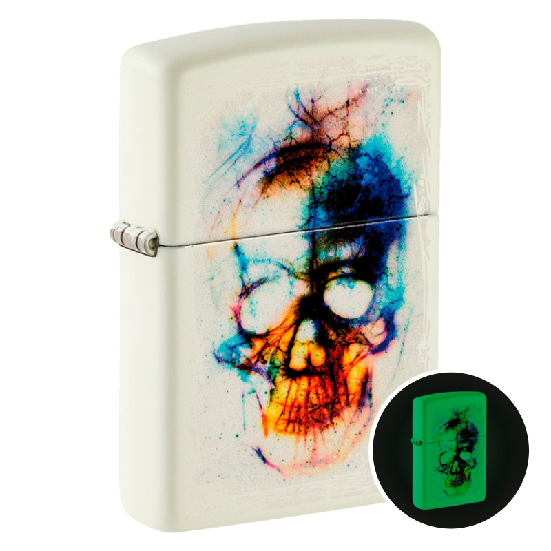 Accendino Zippo 48563 Skull Print Design Antivento