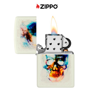 Accendino Zippo 48563 Skull Print Design Antivento