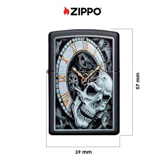Accendino Zippo 29854 Skull Clock Design Ricaricabile