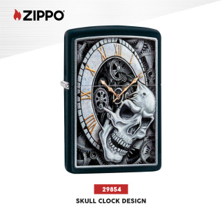 Accendino Zippo 29854 Skull Clock Design Ricaricabile