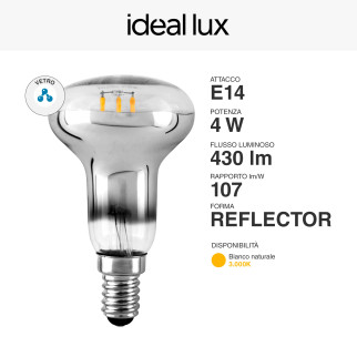 Lampadina LED Filament E14 4W Bulb Reflector Ideal Lux