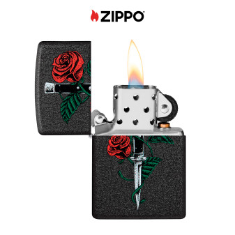 Accendino Zippo 49778 Rose Dagger Tattoo Design Antivento