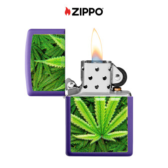 Accendino Zippo mod. 49790 Leaf Purple Matte Antivento