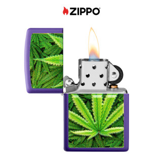 Accendino Zippo mod. 49790 Leaf Purple Matte Antivento