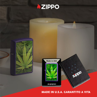 Accendino Zippo mod. 49790 Leaf Purple Matte Antivento
