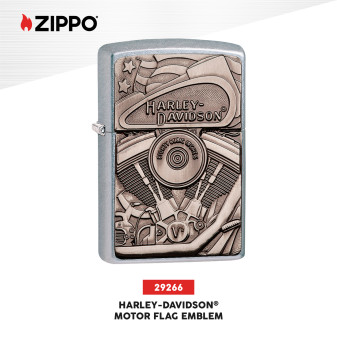 Accendino Zippo mod. 29266 Harley-Davidson Motor Flag Emblem