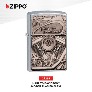 Accendino Zippo mod. 29266 Harley-Davidson Motor Flag Emblem